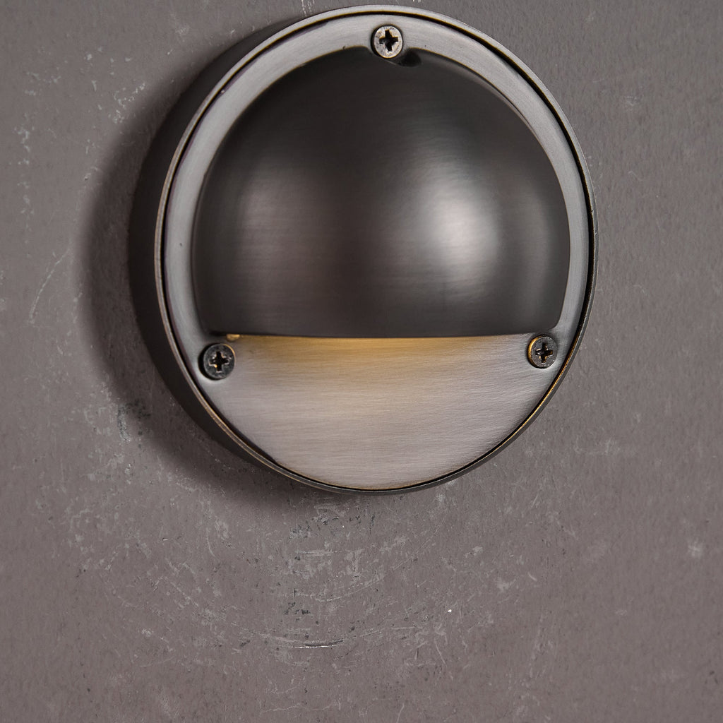 Cove | Brass Step Light, Eyelid Wall Light, Covered Porch