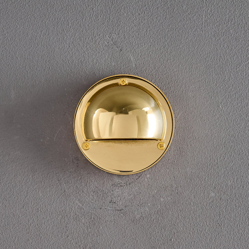 Cove | Brass Step Light, Eyelid Wall Light, Covered Porch