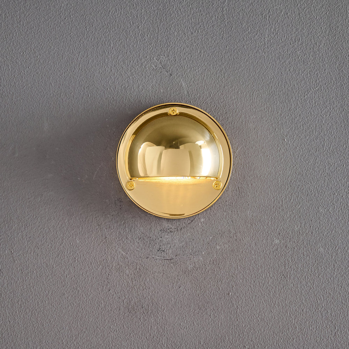 Cove | Brass Step Light, Eyelid Wall Light, Covered Porch