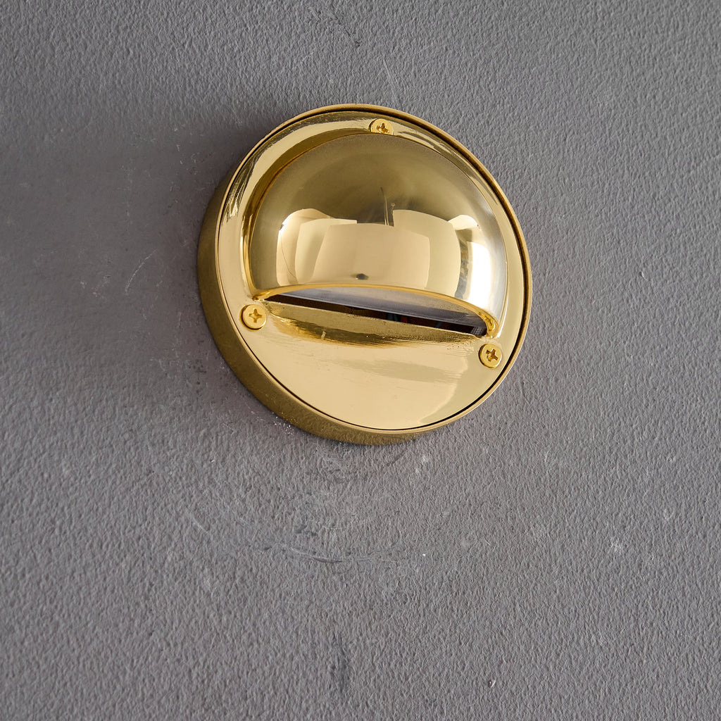 Cove | Brass Step Light, Eyelid Wall Light, Covered Porch