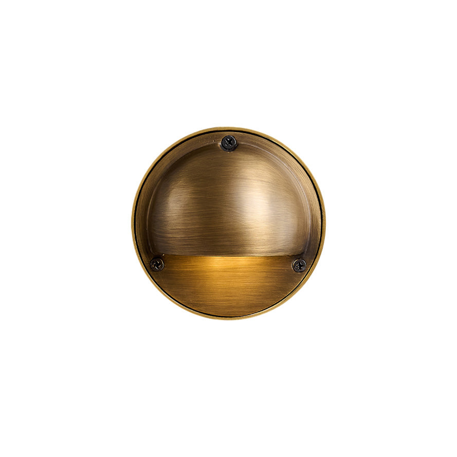 Cove | Brass Step Light, Eyelid Wall Light, Covered Porch