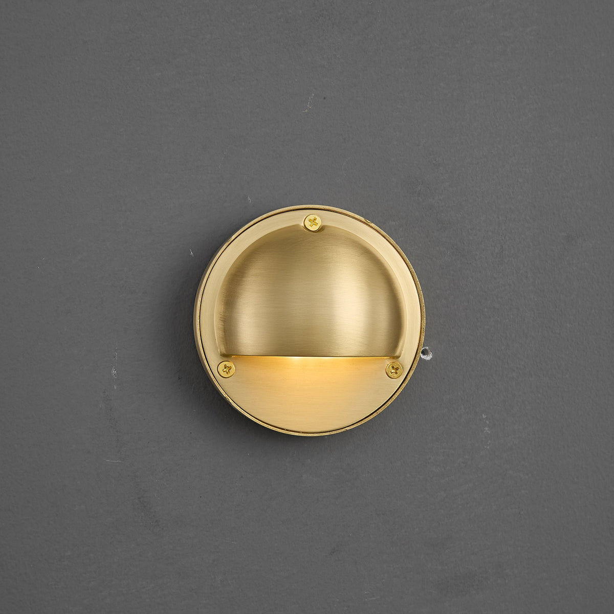 Cove | Brass Step Light, Eyelid Wall Light, Covered Porch