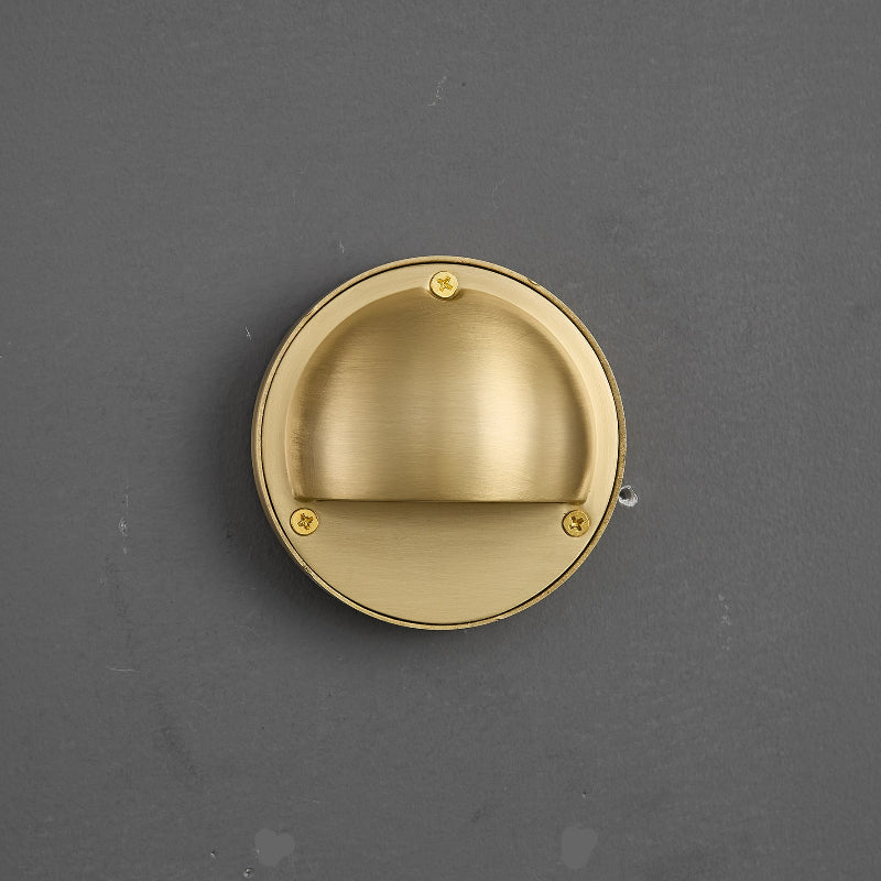 Cove | Brass Step Light, Eyelid Wall Light, Covered Porch
