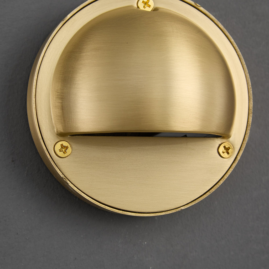 Cove | Brass Step Light, Eyelid Wall Light, Covered Porch