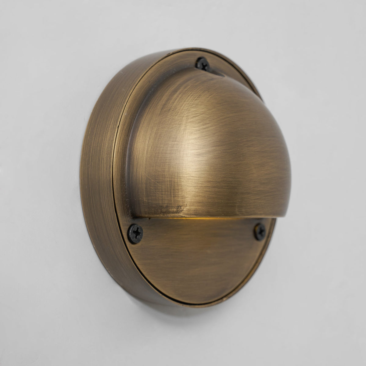 Cove | Brass Step Light, Eyelid Wall Light, Covered Porch
