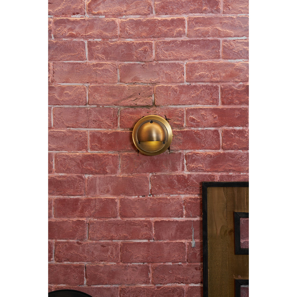 Cove | Brass Step Light, Eyelid Wall Light, Covered Porch