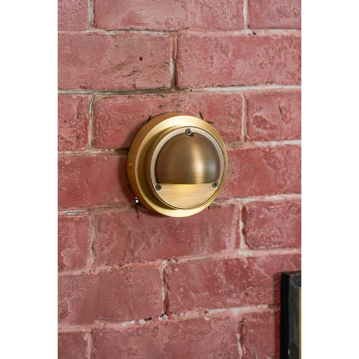 Cove | Brass Step Light, Eyelid Wall Light, Covered Porch