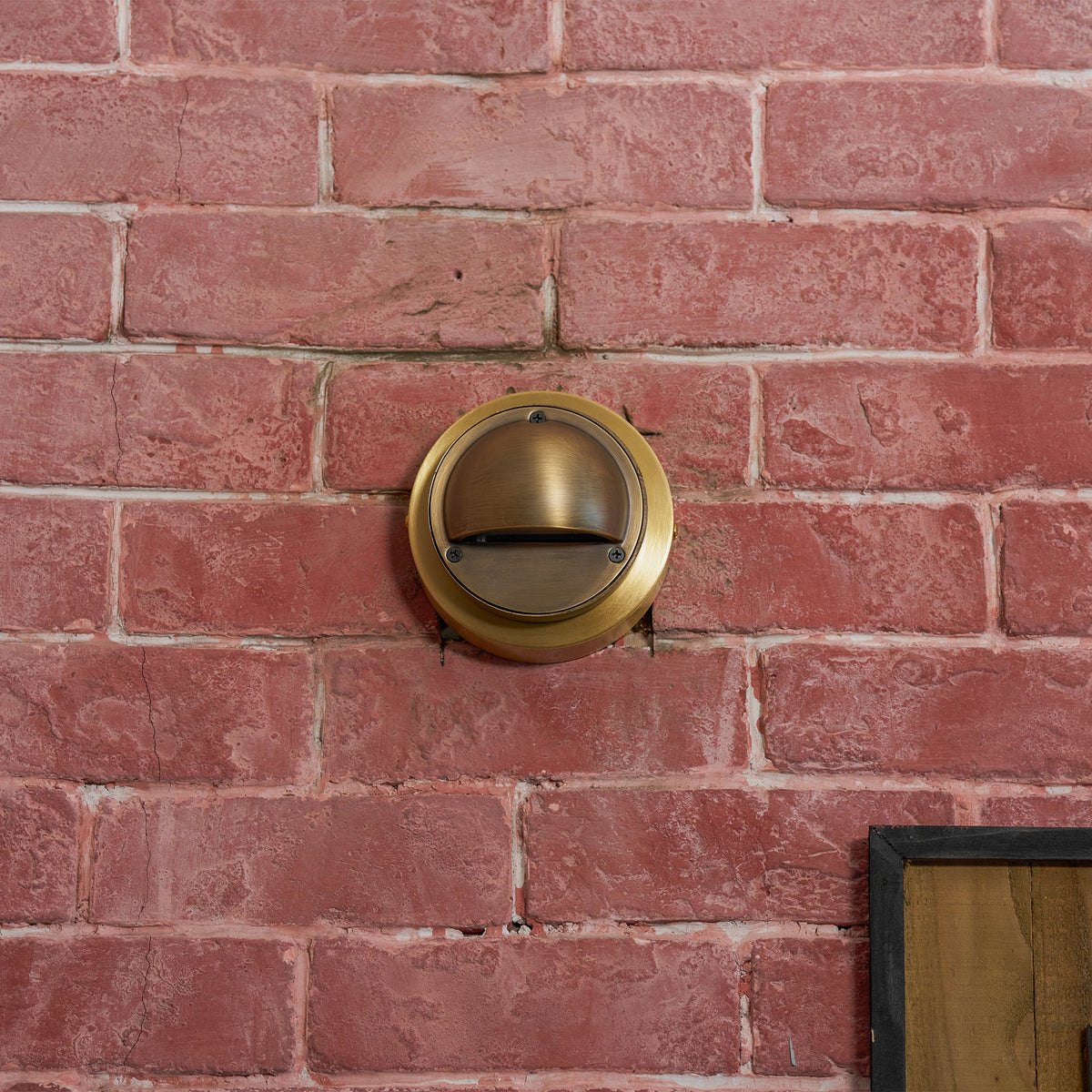 Cove | Brass Step Light, Eyelid Wall Light, Covered Porch