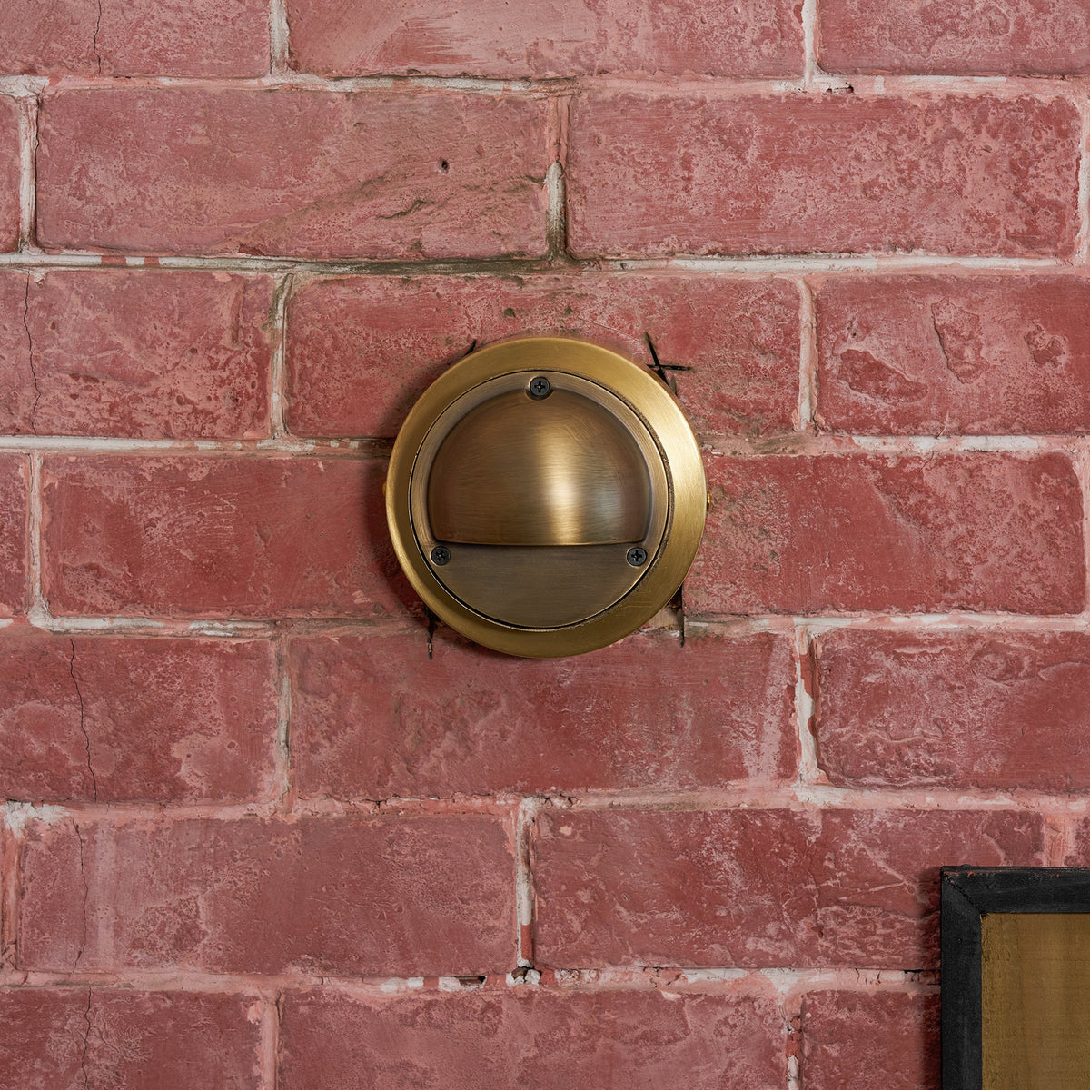 Cove | Brass Step Light, Eyelid Wall Light, Covered Porch