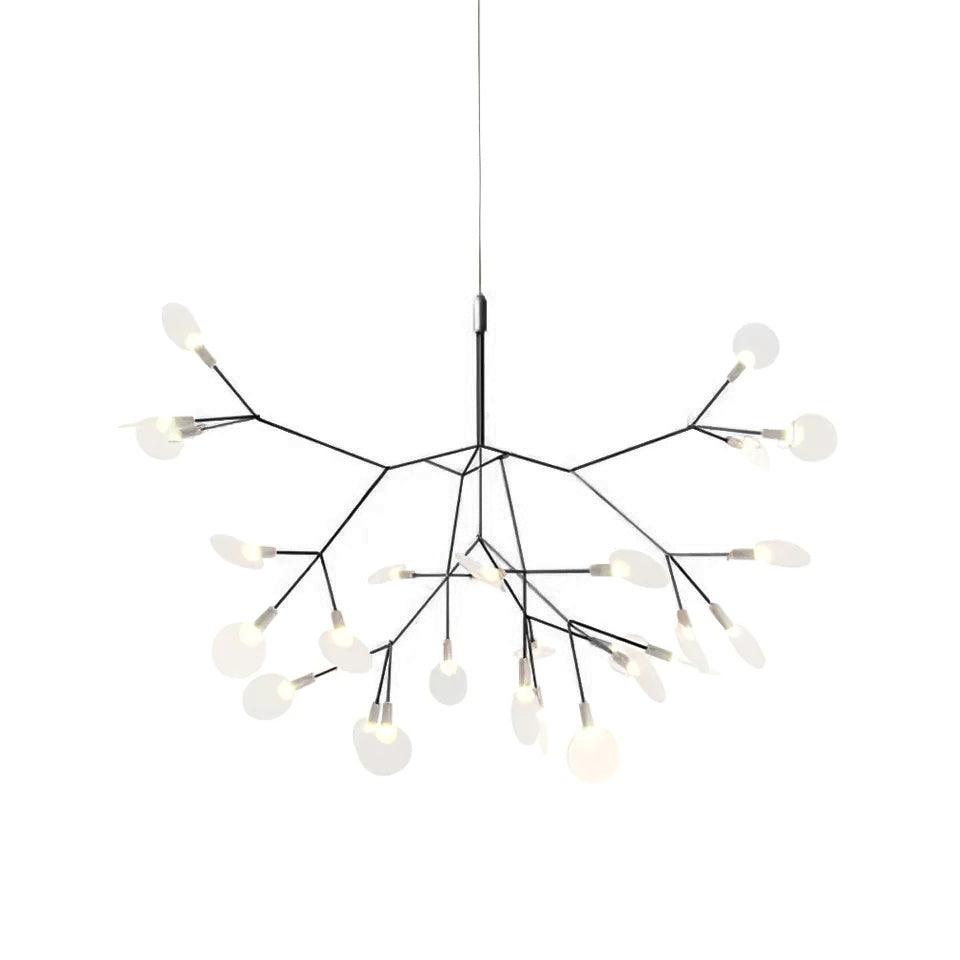 Glimmer | Firefly LED Chandelier, Modern Branch Chandelier, Dimmable Black Ceiling Light for Dining Room
