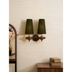 Tamsin | Walnut Wall Sconce, Fabric Shade Bedside Wall Lamp