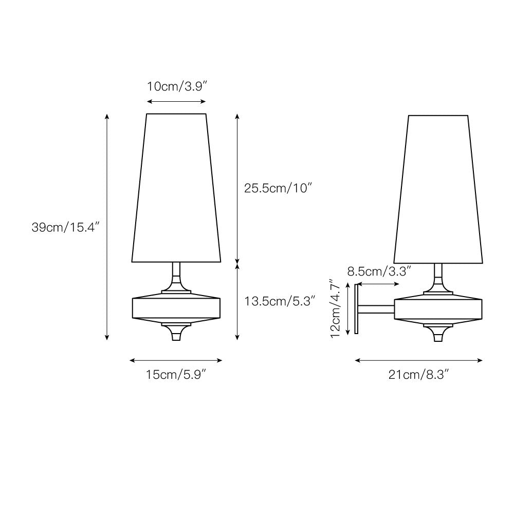 Tamsin | Walnut Wall Sconce, Fabric Shade Bedside Wall Lamp
