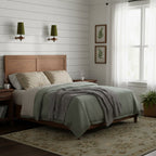 Tamsin | Walnut Wall Sconce, Fabric Shade Bedside Wall Lamp