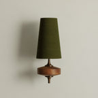 Tamsin | Walnut Wall Sconce, Fabric Shade Bedside Wall Lamp