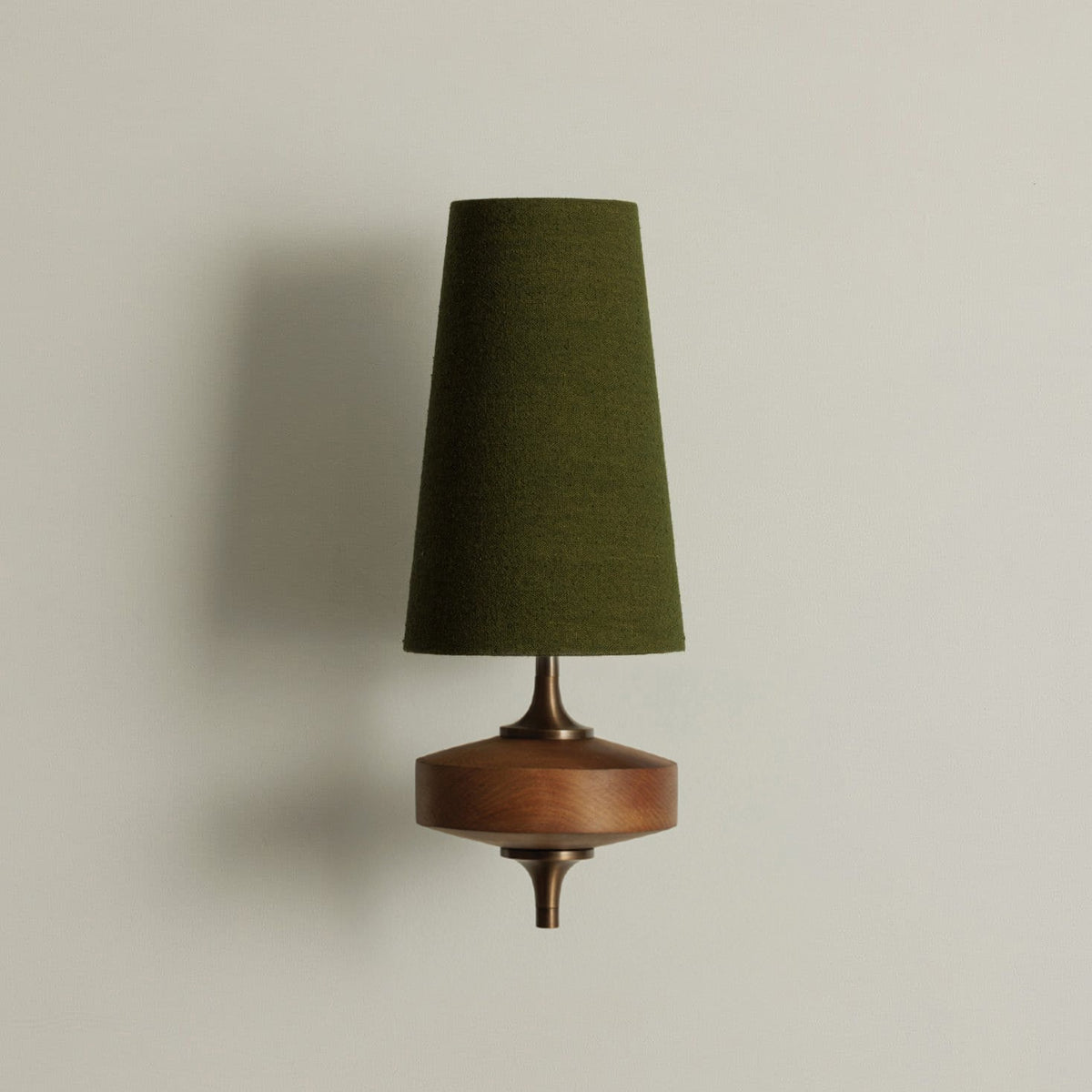 Tamsin | Walnut Wall Sconce, Fabric Shade Bedside Wall Lamp