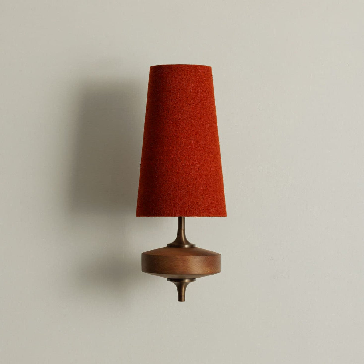 Tamsin | Walnut Wall Sconce, Fabric Shade Bedside Wall Lamp