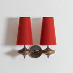 Tamsin | Walnut Wall Sconce, Fabric Shade Bedside Wall Lamp