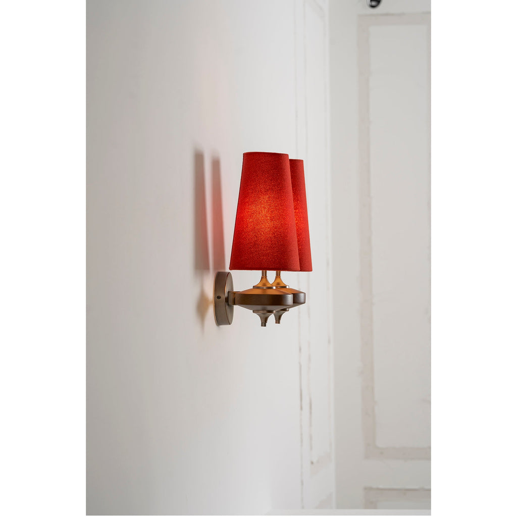 Tamsin | Walnut Wall Sconce, Fabric Shade Bedside Wall Lamp