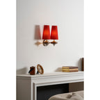 Tamsin | Walnut Wall Sconce, Fabric Shade Bedside Wall Lamp