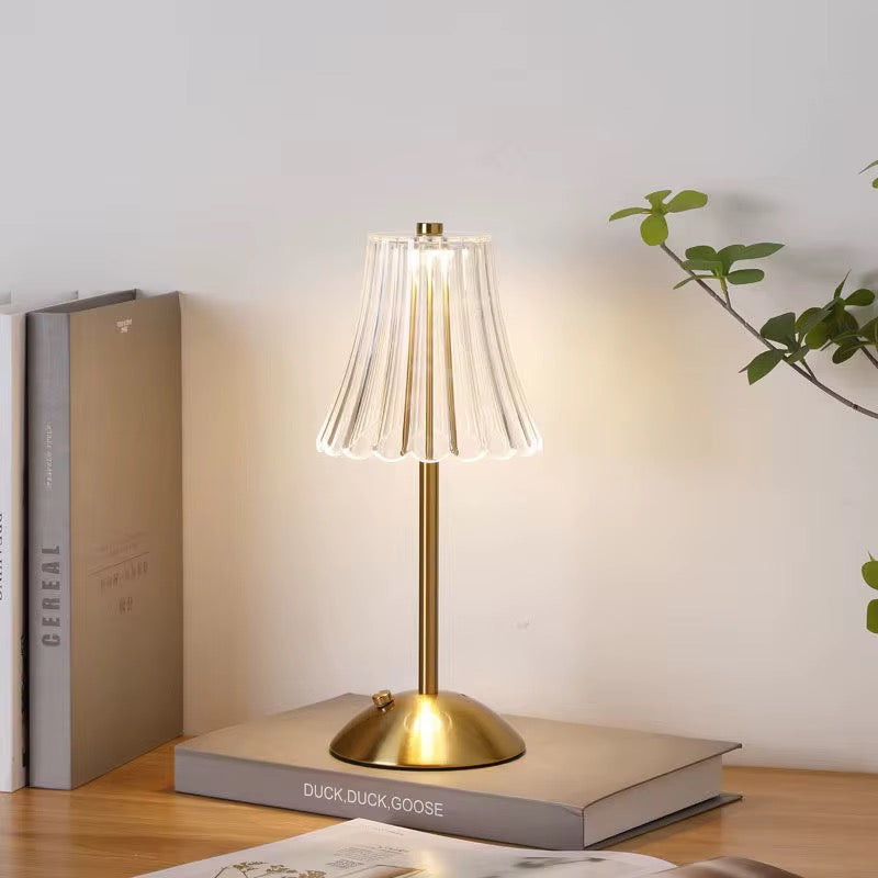 Vienna | Cordless Crystal Table Lamp, Gold Bedside and Dining Lamp