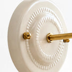Lior | Ceramic Wall Sconce, Vintage Scalloped Flower Brass Wall Light, Bathroom Vanity Light