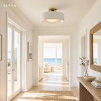 Glaze | Porcelain Semi Flush Mount Ceiling Light, Colorful Ceramic Ceiling Lamp, Modern Brass Fixture