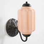 Opaline | Milk Glass Wall Sconce, Vintage Brass Bathroom Vanity Light, Ribbed Glass Bedroom Wall Light