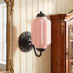 Opaline | Milk Glass Wall Sconce, Vintage Brass Bathroom Vanity Light, Ribbed Glass Bedroom Wall Light