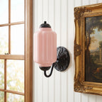 Opaline | Milk Glass Wall Sconce, Vintage Brass Bathroom Vanity Light, Ribbed Glass Bedroom Wall Light