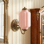 Opaline | Milk Glass Wall Sconce, Vintage Brass Bathroom Vanity Light, Ribbed Glass Bedroom Wall Light
