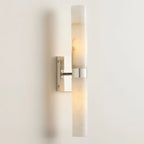 Dani | Alabaster Wall Sconce, Double Tube Bathroom Vanity Light, Modern Brass Wall Light for Bedroom
