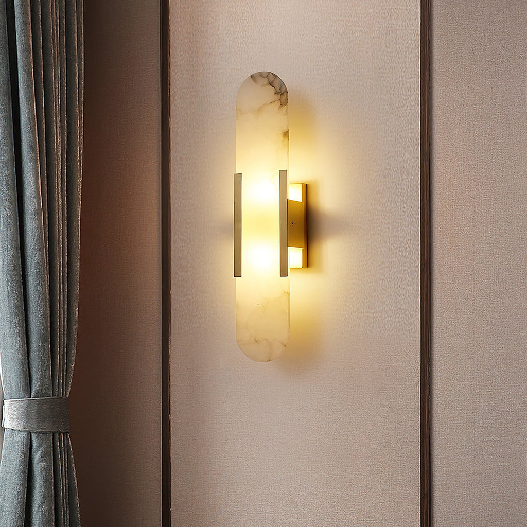 Oblong | Alabaster Wall Sconce, Natural Stone Wall Lamp, Luxury Wall Light for Bedroom and Hallway