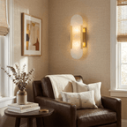 Oblong | Alabaster Wall Sconce, Natural Stone Wall Lamp, Luxury Wall Light for Bedroom and Hallway