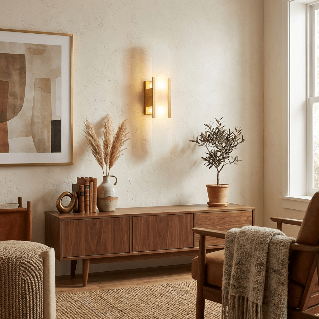 Oblong | Alabaster Wall Sconce, Natural Stone Wall Lamp, Luxury Wall Light for Bedroom and Hallway
