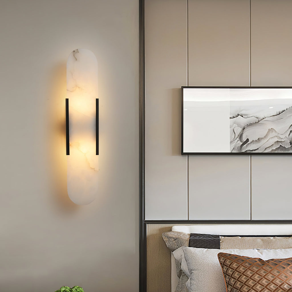 Oblong | Alabaster Wall Sconce, Natural Stone Wall Lamp, Luxury Wall Light for Bedroom and Hallway