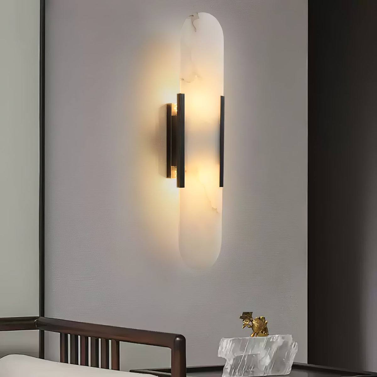Oblong | Alabaster Wall Sconce, Natural Stone Wall Lamp, Luxury Wall Light for Bedroom and Hallway