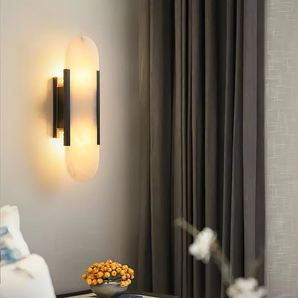 Oblong | Alabaster Wall Sconce, Natural Stone Wall Lamp, Luxury Wall Light for Bedroom and Hallway