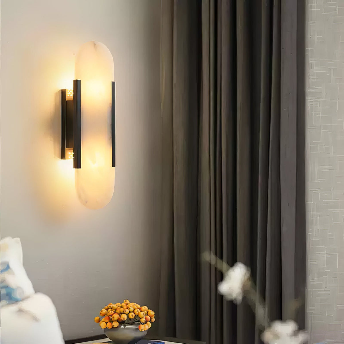 Oblong | Alabaster Wall Sconce, Natural Stone Wall Lamp, Luxury Wall Light for Bedroom and Hallway