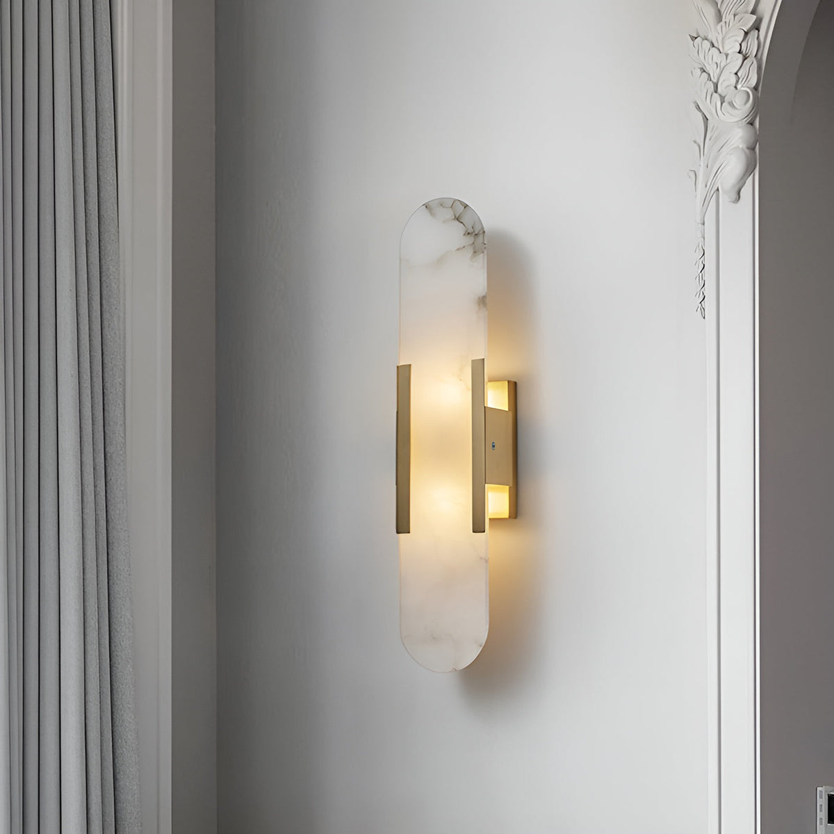 Oblong | Alabaster Wall Sconce, Natural Stone Wall Lamp, Luxury Wall Light for Bedroom and Hallway