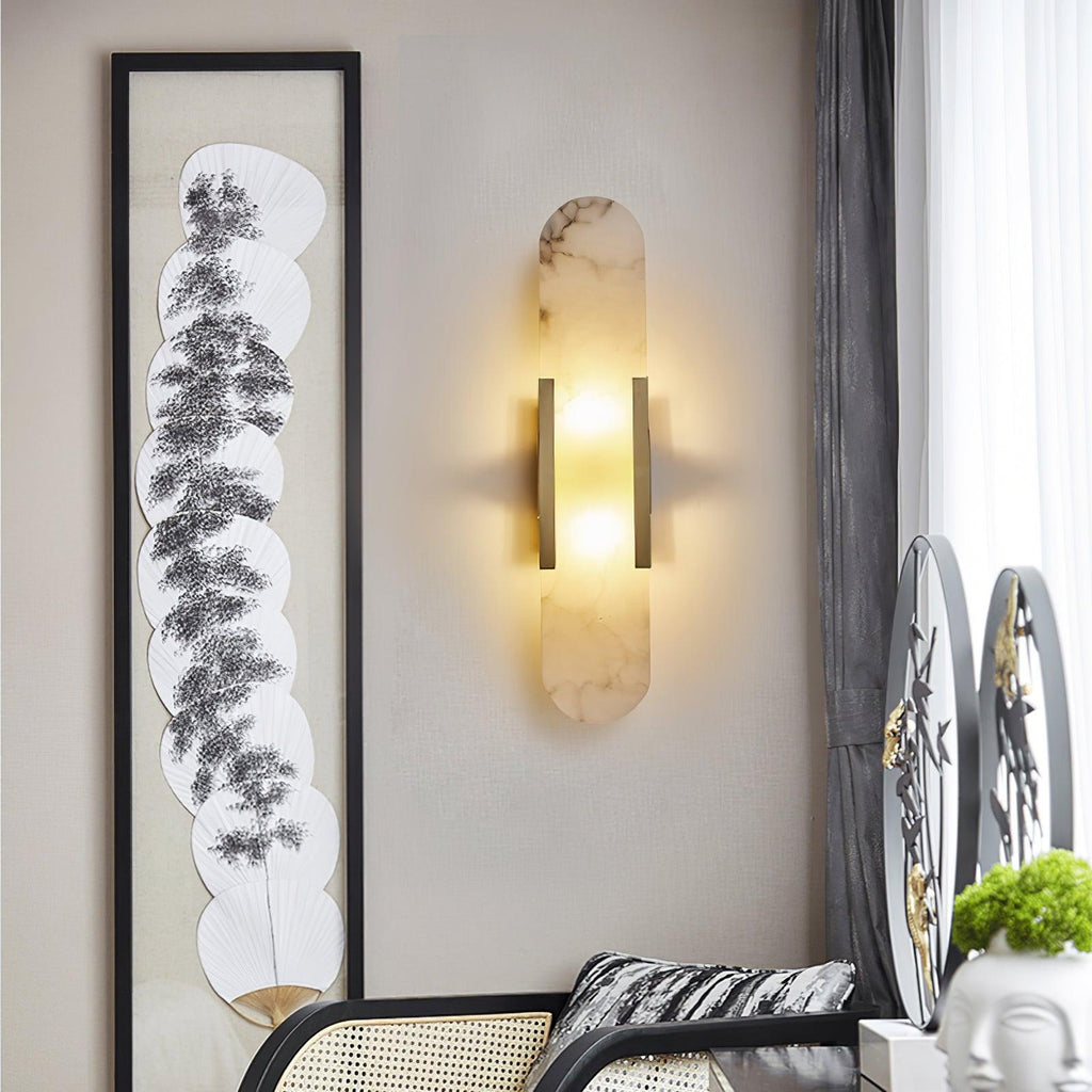 Oblong | Alabaster Wall Sconce, Natural Stone Wall Lamp, Luxury Wall Light for Bedroom and Hallway