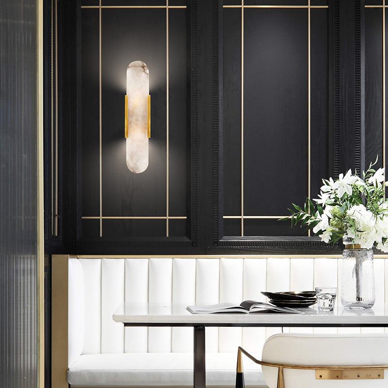 Oblong | Alabaster Wall Sconce, Natural Stone Wall Lamp, Luxury Wall Light for Bedroom and Hallway
