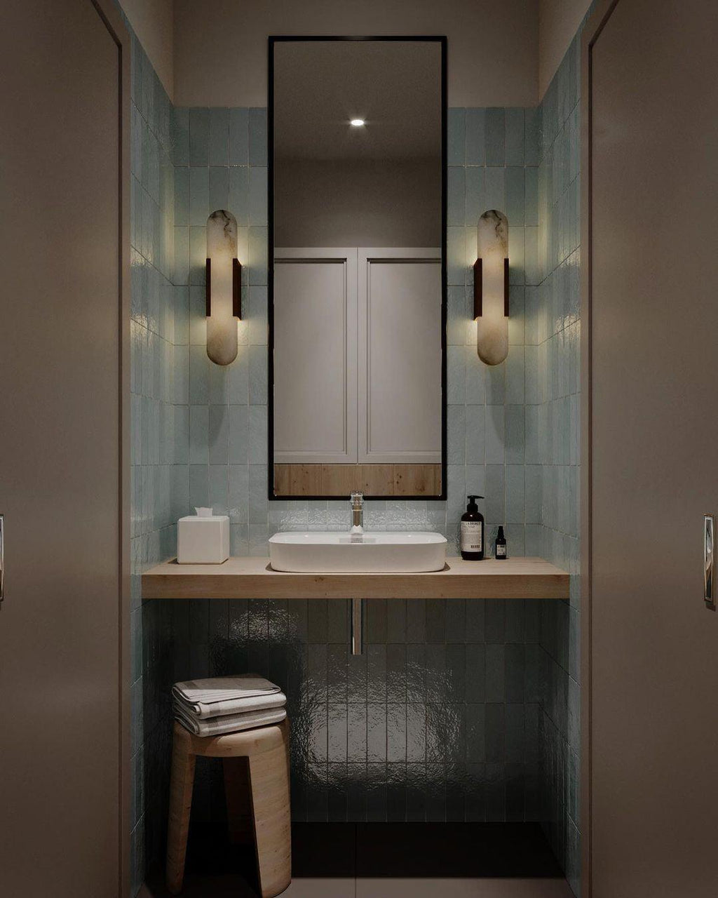Oblong | Alabaster Wall Sconce, Natural Stone Wall Lamp, Luxury Wall Light for Bedroom and Hallway