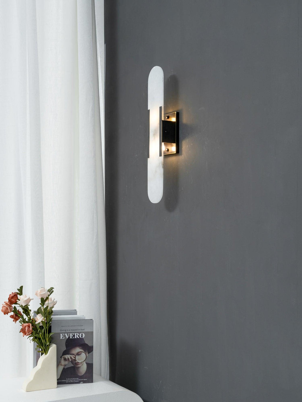 Oblong | Alabaster Wall Sconce, Natural Stone Wall Lamp, Luxury Wall Light for Bedroom and Hallway