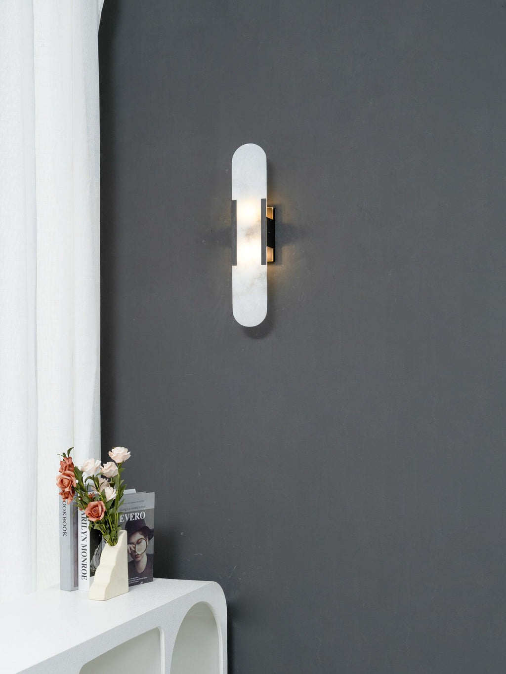 Oblong | Alabaster Wall Sconce, Natural Stone Wall Lamp, Luxury Wall Light for Bedroom and Hallway