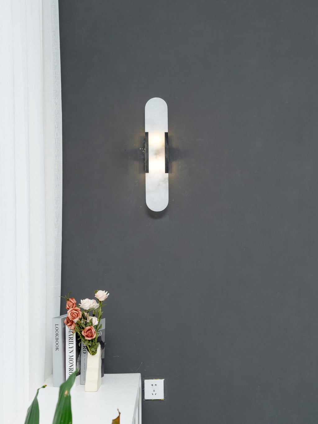 Oblong | Alabaster Wall Sconce, Natural Stone Wall Lamp, Luxury Wall Light for Bedroom and Hallway