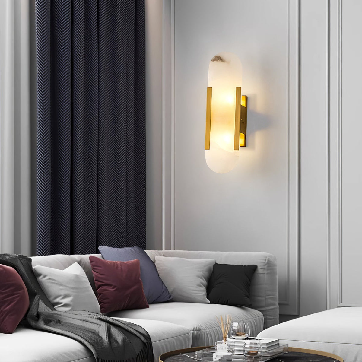 Oblong | Alabaster Wall Sconce, Natural Stone Wall Lamp, Luxury Wall Light for Bedroom and Hallway