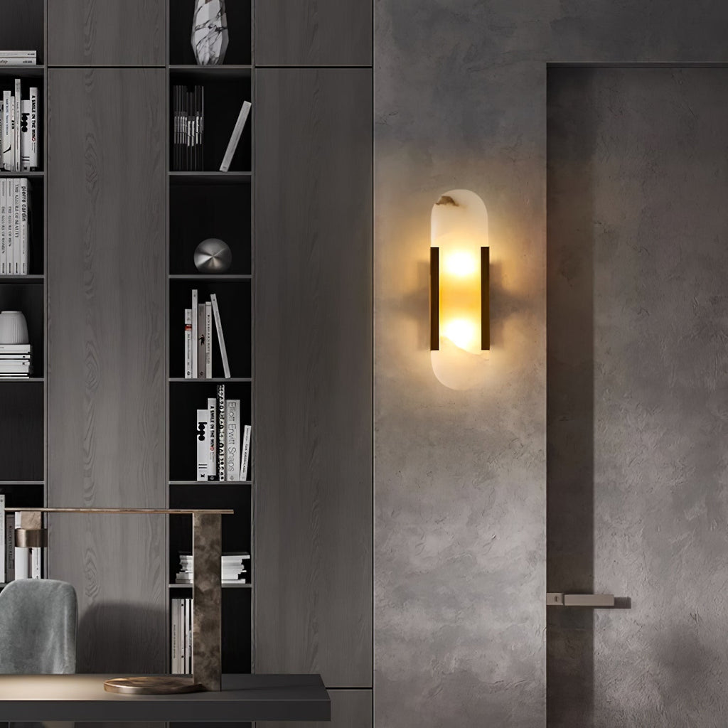 Oblong | Alabaster Wall Sconce, Natural Stone Wall Lamp, Luxury Wall Light for Bedroom and Hallway