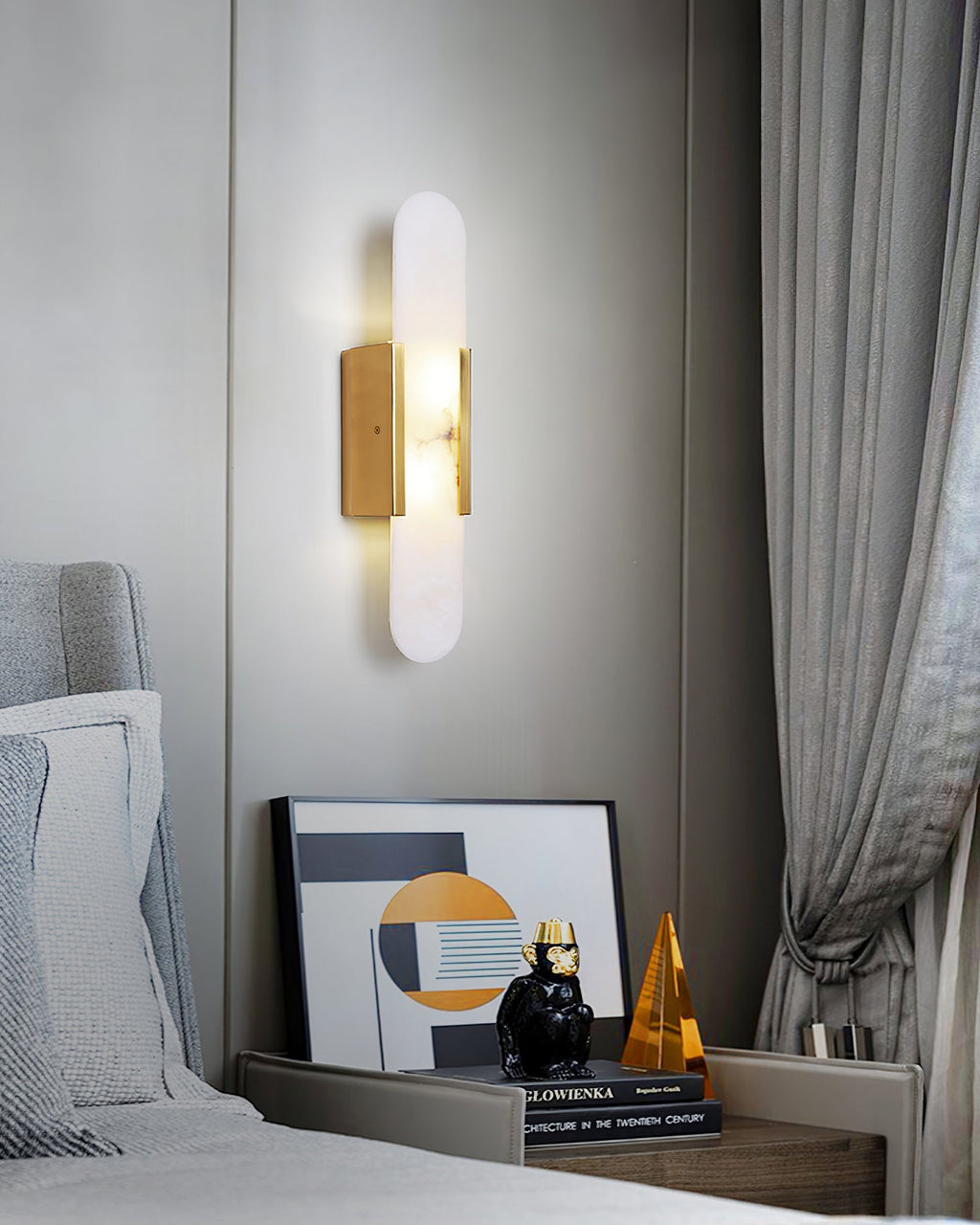 Oblong | Alabaster Wall Sconce, Natural Stone Wall Lamp, Luxury Wall Light for Bedroom and Hallway