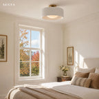 Glaze | Porcelain Semi Flush Mount Ceiling Light, Colorful Ceramic Ceiling Lamp, Modern Brass Fixture