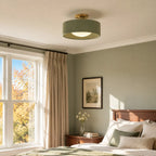 Glaze | Porcelain Semi Flush Mount Ceiling Light, Colorful Ceramic Ceiling Lamp, Modern Brass Fixture